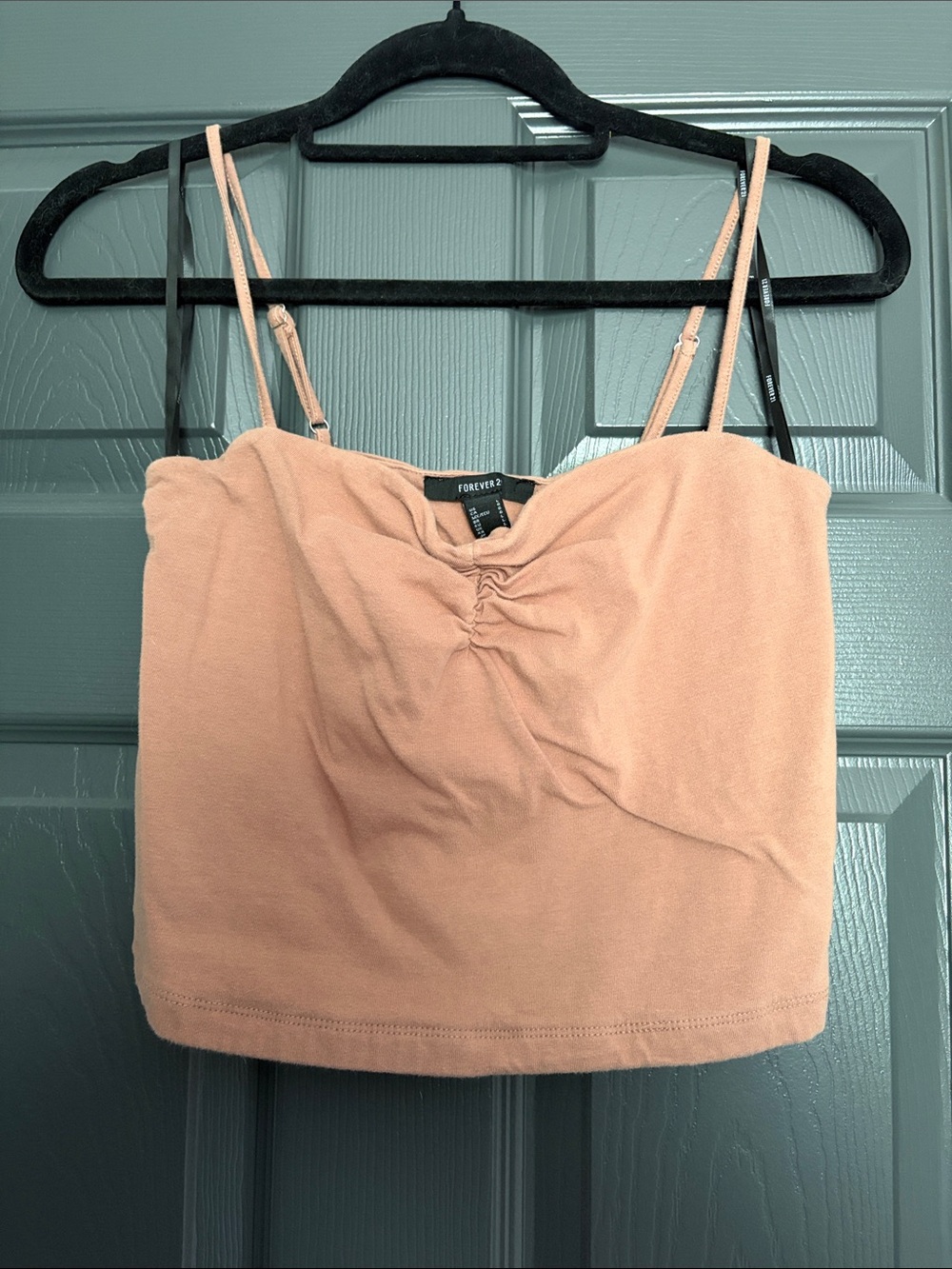 Forever 21 Peach Ruched Spaghetti Strap Cami